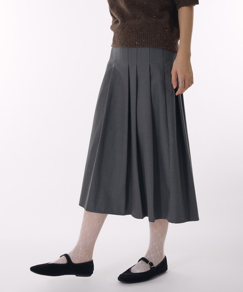 [ミディスカート]MIDNIGHT MOVE pleats skirt MIDNIGHT MOVE] pearl skirt (grey) – SellerWork