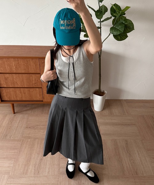 MUHET（ミュエータ）の「classic midi pleated skirt / クラシックミディプリーツスカート（スカート・レディース・マスタード/グレー/グリーン/インディゴブルー/チャコールグレー/ブラック・MEDIUM/SMALL）」の11枚目の写真