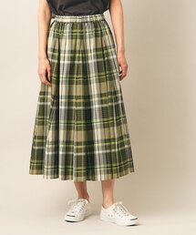 ◆【洗える・ウエストゴム】映えチェック/ストライプスカート(XS~L)