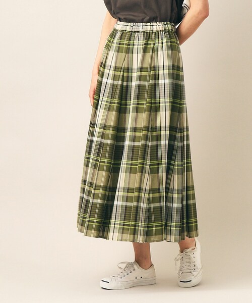 Dessin（デッサン）の「◆【洗える・ウエストゴム】映えチェック/ストライプスカート（XS～L）（スカート・レディース・サックスブルー系1/モスグリーン系1/スモーキーグリーン系2/パープル系2/ネイビー系1/イエロー系その他3/ベージュ系その他5/オリーブ系1・03/02/01/00）」の21枚目の写真