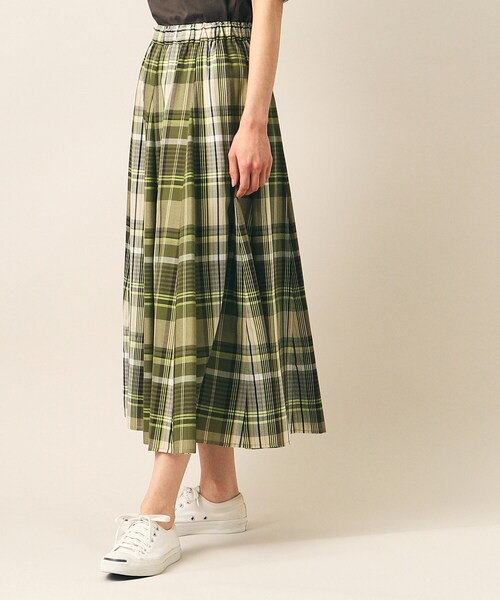 Dessin（デッサン）の「◆【洗える・ウエストゴム】映えチェック/ストライプスカート（XS～L）（スカート・レディース・サックスブルー系1/モスグリーン系1/スモーキーグリーン系2/パープル系2/ネイビー系1/イエロー系その他3/ベージュ系その他5/オリーブ系1・03/02/01/00）」の22枚目の写真