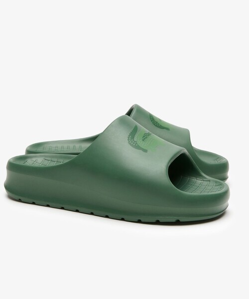 LACOSTE（ラコステ）の「ウィメンズ SERVE SLIDE 2.0 123 1 CFA（サンダル・レディース・ブラック×ホワイト/グリーン・22.5cm/23.5cm/24.0cm/25.0cm）」の2枚目の写真