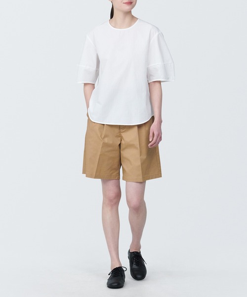 無印良品(ムジルシリョウヒン)の「婦人 ストレッチタックハーフパンツ(その他パンツ・レディース・ベージュ/スモークピンク/ブラック・S/M/XL/L/XS)」の9枚目の写真