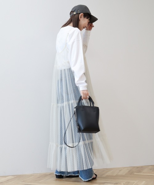 新品タグ付き！Ameri VINTAGE チュールボレロ付ワンピース アメリヴィンテージ 半袖ワンピース ニット袖 レディース SIZE S
