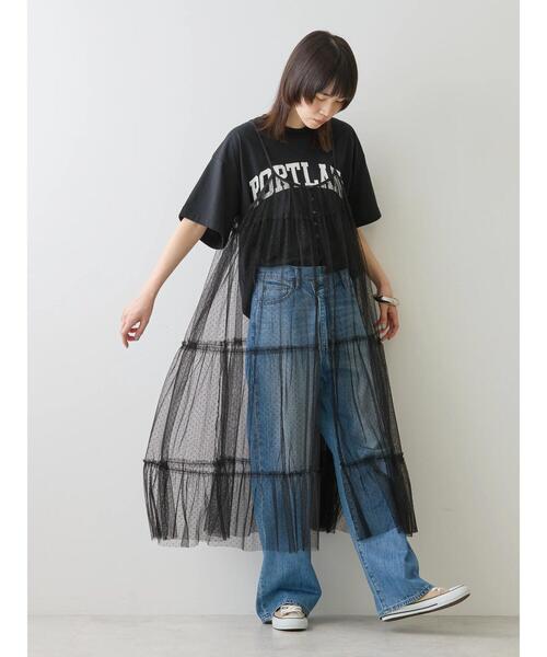 AMERICAN HOLIC(アメリカンホリック)の「チュールキャミワンピース(ワンピース・レディース・アイボリー/ブラック・FREE)」の18枚目の写真