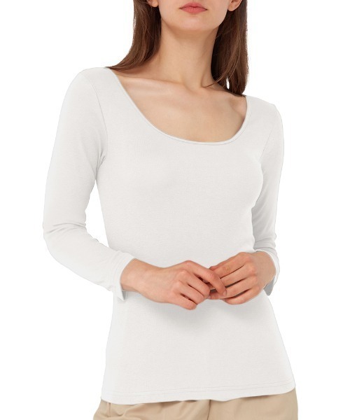 Tuche（トゥシェ）の「Tuche/トゥシェ 着るコスメ 8分袖インナー 2枚組（インナーウェア/肌着・レディース・ライトベージュ/ブラウン/ブラック/オフホワイト・MEDIUM/LARGE）」の11枚目の写真