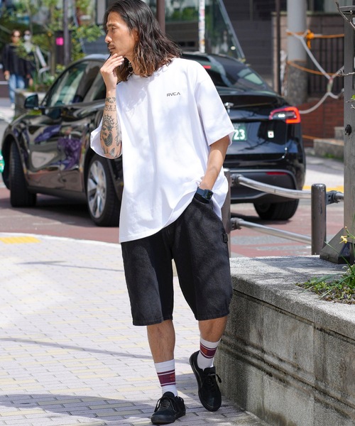 RVCA(ルーカ)の「RVCA メンズ THRASHED BOX RVCA TEE Tシャツ 【2024年春夏モデル】/ルーカ半袖バックプリントTシャツ(Tシャツ/カットソー・メンズ・ブラック/ブラック系その他/ホワイト/グリーン系その他・X-LARGE/LARGE/MEDIUM/SMALL)」の7枚目の写真