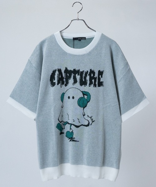 JOHN'S CLOSET（ジョンズクローゼット）の「【13】アソートデザイン グラフィックジャガード 半袖ニット（ニット/セーター・メンズ・ブルー/ブラック系その他/ブラック/ホワイト/ホワイト系その他/ブラック系その他2/ホワイト系その他2/ネイビー・MEDIUM/LARGE）」の3枚目の写真