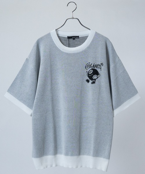 JOHN'S CLOSET（ジョンズクローゼット）の「【13】アソートデザイン グラフィックジャガード 半袖ニット（ニット/セーター・メンズ・ブルー/ブラック系その他/ブラック/ホワイト/ホワイト系その他/ブラック系その他2/ホワイト系その他2/ネイビー・MEDIUM/LARGE）」の15枚目の写真