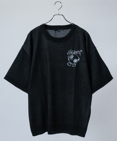 JOHN'S CLOSET（ジョンズクローゼット）の「【13】アソートデザイン グラフィックジャガード 半袖ニット（ニット/セーター・メンズ・ブルー/ブラック系その他/ブラック/ホワイト/ホワイト系その他/ブラック系その他2/ホワイト系その他2/ネイビー・MEDIUM/LARGE）」の12枚目の写真