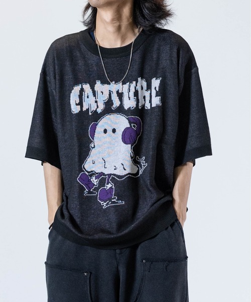 JOHN'S CLOSET（ジョンズクローゼット）の「【13】アソートデザイン グラフィックジャガード 半袖ニット（ニット/セーター・メンズ・ブルー/ブラック系その他/ブラック/ホワイト/ホワイト系その他/ブラック系その他2/ホワイト系その他2/ネイビー・MEDIUM/LARGE）」の21枚目の写真