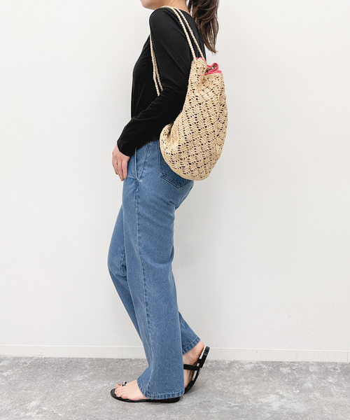 U by SPICK&SPAN(ユーバイスピックアンドスパン)の「≪追加≫C/NY シアートップス(Tシャツ/カットソー・レディース・ホワイト/ブラック/ブルー・FREE)」の8枚目の写真