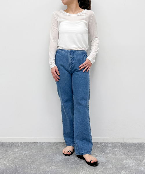 U by SPICK&SPAN(ユーバイスピックアンドスパン)の「≪追加≫C/NY シアートップス(Tシャツ/カットソー・レディース・ホワイト/ブラック/ブルー・FREE)」の17枚目の写真