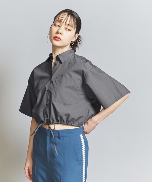 美品 エイチビューティーアンドユース コットン タイプライター 半袖 シャツ 黒 BEAUTY&YOUTH UNITED ARROWS（ビューティーアンドユース