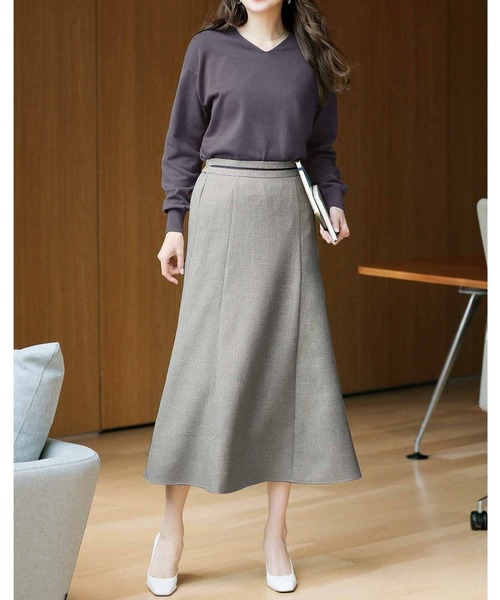 IEDIT(イディット)の「IEDIT シルエットが美しい UVカット機能のすっきり見えスカート(スカート・レディース・ブラック/ライトグレー・X-LARGE/LARGE/MEDIUM/XX-LARGE/XXX-LARGE)」の3枚目の写真