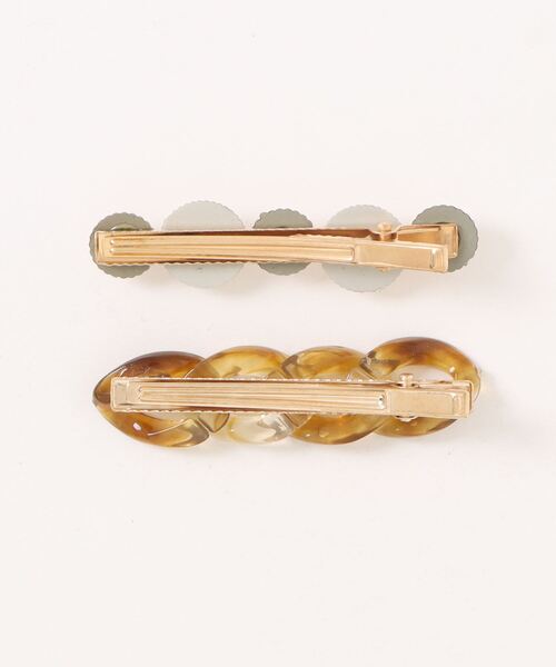 Esime（エシミー）の「ヘアクリップ パールアクセ（バレッタ/ヘアクリップ・レディース・ベージュ/ブラウン・FREE）」の3枚目の写真