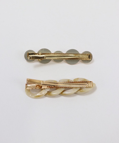 Esime（エシミー）の「ヘアクリップ パールアクセ（バレッタ/ヘアクリップ・レディース・ベージュ/ブラウン・FREE）」の5枚目の写真