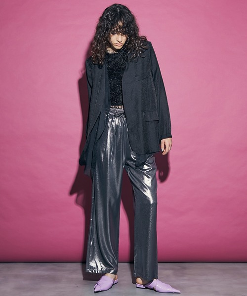uyu.(ウユ)の「See-through Layered Jacket / シースルーレイヤードジャケット【uyu./ウユ】(ノーカラージャケット・レディース・ホワイト/ブラック・FREE)」の22枚目の写真