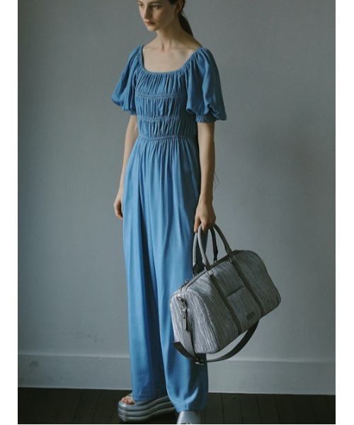 AMAIL(アマイル)の「Nume gasstion coverall(つなぎ/オールインワン・レディース・ブラック/ブルー/ベージュ・FREE)」の5枚目の写真