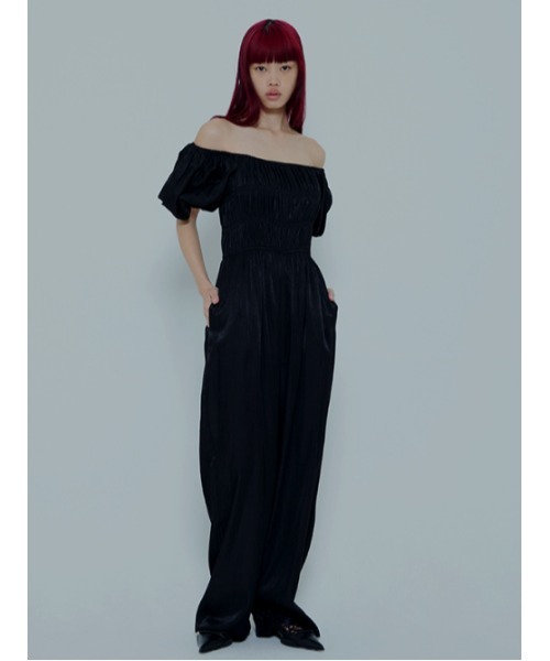 AMAIL(アマイル)の「Nume gasstion coverall(つなぎ/オールインワン・レディース・ブラック/ブルー/ベージュ・FREE)」の9枚目の写真