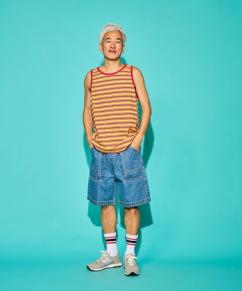 WALLA WALLA SPORT(ワラワラスポーツ)の「STRIPE TANK TOP / ストライプ タンクトップ(タンクトップ・メンズ・ブラウン/ネイビー/ヘザーグレー/ブラック/ベージュ系その他/イエロー系その他/グレー系その他・XX-LARGE/X-LARGE/LARGE/MEDIUM/SMALL)」の21枚目の写真