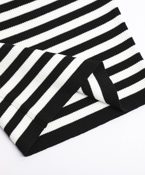 AMELY（エミリー）の「スカラップサマーニット（ニット/セーター・レディース・ホワイト/ブラック×ホワイト/グレー/ブラック・フリー）」の8枚目の写真