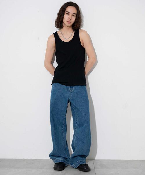 WEGO（ウィゴー）の「WEGO/リブタンクトップ（タンクトップ・メンズ・ブラック/ホワイト・MEDIUM/LARGE）」の15枚目の写真