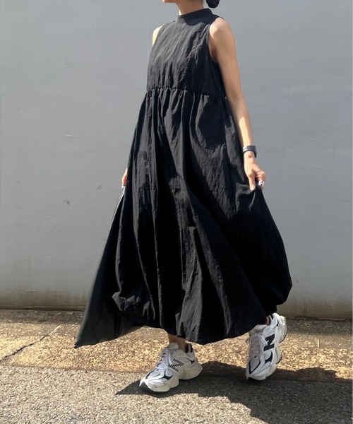 y/m by Yukie（イムバイユキエ）の「ワッシャータフタノースリンバルーンワンピース（ワンピース・レディース・ブラック・FREE）」の2枚目の写真
