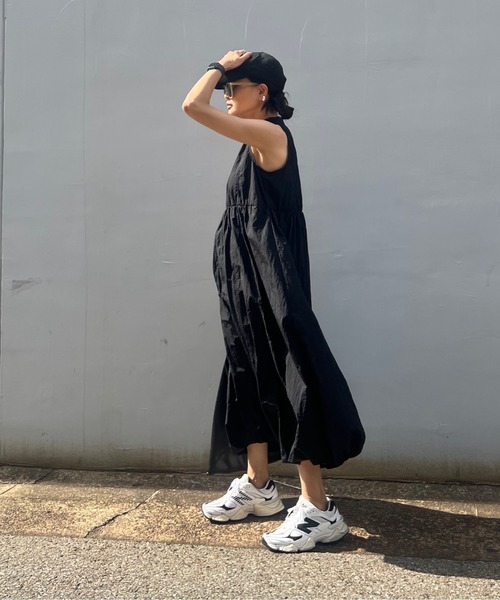 y/m by Yukie（イムバイユキエ）の「ワッシャータフタノースリンバルーンワンピース（ワンピース・レディース・ブラック・FREE）」の5枚目の写真