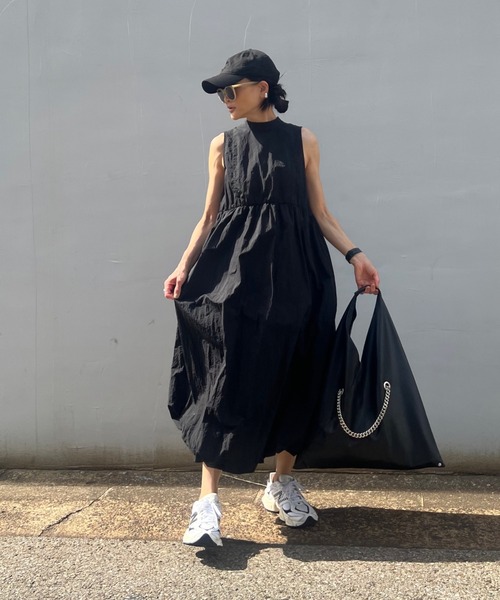 y/m by Yukie（イムバイユキエ）の「ワッシャータフタノースリンバルーンワンピース（ワンピース・レディース・ブラック・FREE）」の7枚目の写真