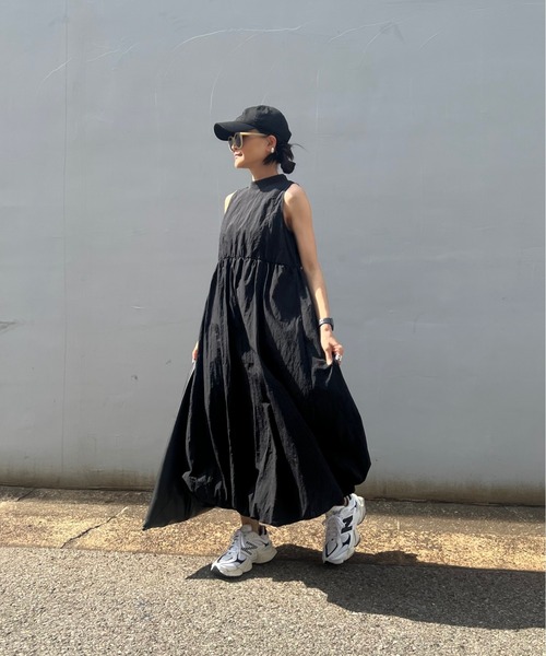 y/m by Yukie（イムバイユキエ）の「ワッシャータフタノースリンバルーンワンピース（ワンピース・レディース・ブラック・FREE）」の9枚目の写真