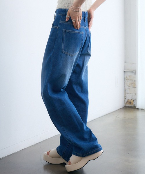 RETRO GIRL（レトロガール）の「ルーズシルエットデニム（デニムパンツ・レディース・ブルー/ブラック/ブルー系その他5/インディゴブルー・MEDIUM/LARGE）」の7枚目の写真