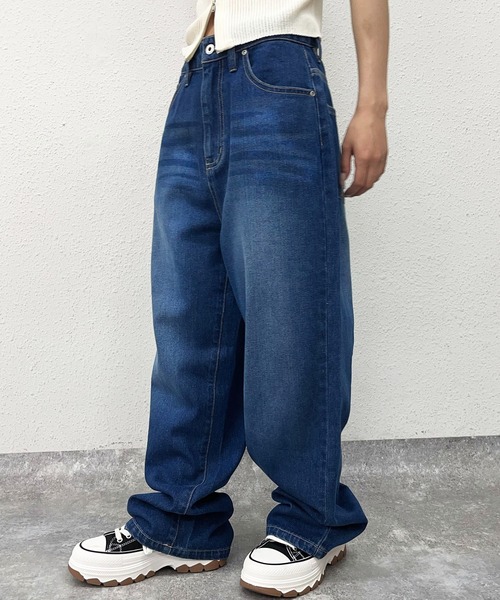 RETRO GIRL（レトロガール）の「ルーズシルエットデニム（デニムパンツ・レディース・ブルー/ブラック/ブルー系その他5/インディゴブルー・MEDIUM/LARGE）」の10枚目の写真