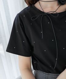 MAJESTIC LEGON | キラキララインストーンTシャツ(Tシャツ/カットソー)