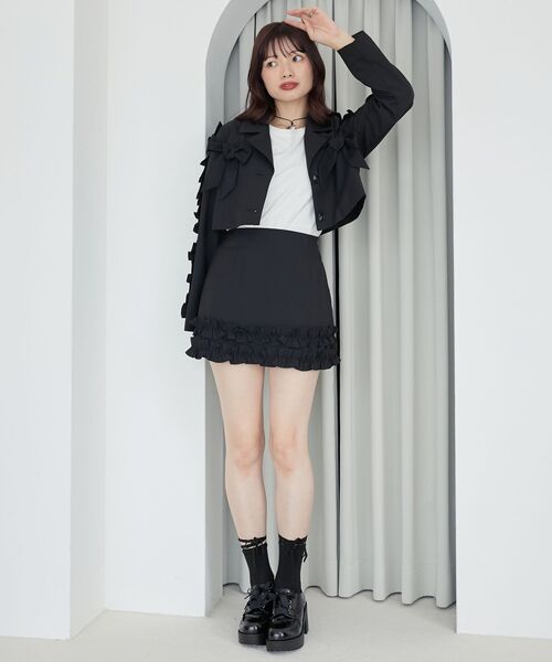 MAJESTIC LEGON（マジェスティックレゴン）の「キラキララインストーンTシャツ（Tシャツ/カットソー・レディース・ブルー/アイボリー/ブラック/ピンク・MEDIUM）」の5枚目の写真