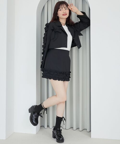 MAJESTIC LEGON（マジェスティックレゴン）の「キラキララインストーンTシャツ（Tシャツ/カットソー・レディース・ブルー/アイボリー/ブラック/ピンク・MEDIUM）」の6枚目の写真