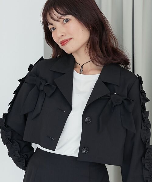 MAJESTIC LEGON（マジェスティックレゴン）の「キラキララインストーンTシャツ（Tシャツ/カットソー・レディース・ブルー/アイボリー/ブラック/ピンク・MEDIUM）」の7枚目の写真