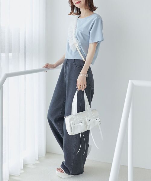 MAJESTIC LEGON（マジェスティックレゴン）の「キラキララインストーンTシャツ（Tシャツ/カットソー・レディース・ブルー/アイボリー/ブラック/ピンク・MEDIUM）」の11枚目の写真