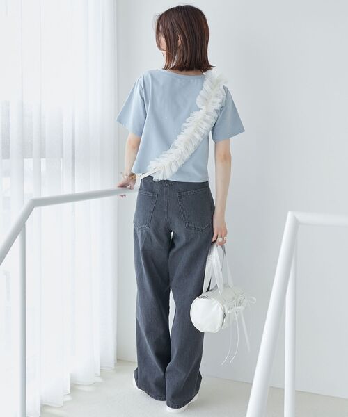 MAJESTIC LEGON（マジェスティックレゴン）の「キラキララインストーンTシャツ（Tシャツ/カットソー・レディース・ブルー/アイボリー/ブラック/ピンク・MEDIUM）」の12枚目の写真