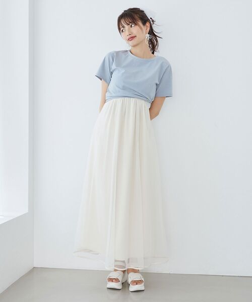 MAJESTIC LEGON（マジェスティックレゴン）の「キラキララインストーンTシャツ（Tシャツ/カットソー・レディース・ブルー/アイボリー/ブラック/ピンク・MEDIUM）」の17枚目の写真