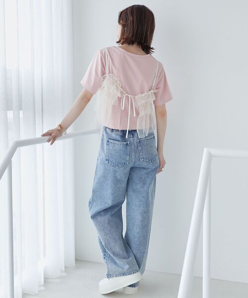 MAJESTIC LEGON（マジェスティックレゴン）の「キラキララインストーンTシャツ（Tシャツ/カットソー・レディース・ブルー/アイボリー/ブラック/ピンク・MEDIUM）」の22枚目の写真