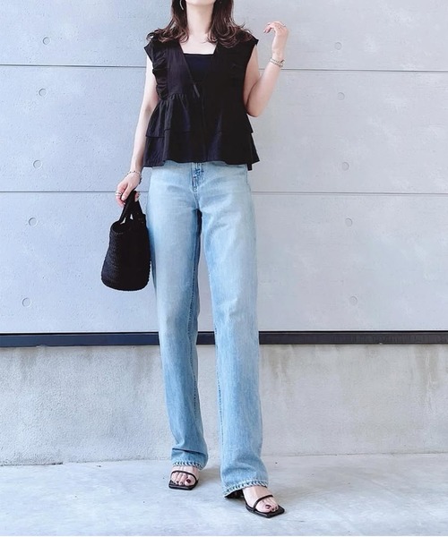 meilmada（メイルマダ）の「麻混ソフトシアーフリルベスト（ベスト・レディース・ベージュ/オフホワイト/ブラック・MEDIUM）」の10枚目の写真