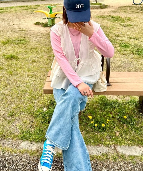 meilmada（メイルマダ）の「麻混ソフトシアーフリルベスト（ベスト・レディース・ベージュ/オフホワイト/ブラック・MEDIUM）」の19枚目の写真