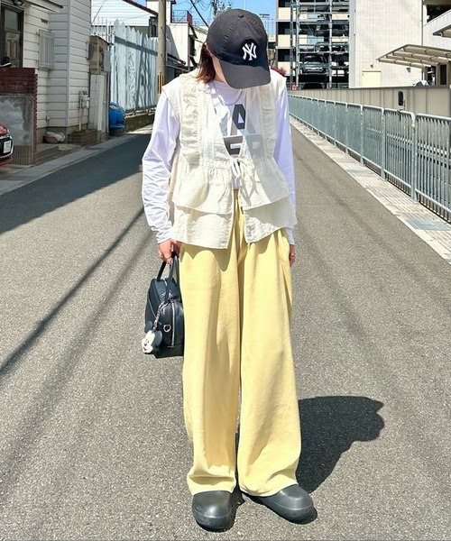 meilmada（メイルマダ）の「麻混ソフトシアーフリルベスト（ベスト・レディース・ベージュ/オフホワイト/ブラック・MEDIUM）」の21枚目の写真