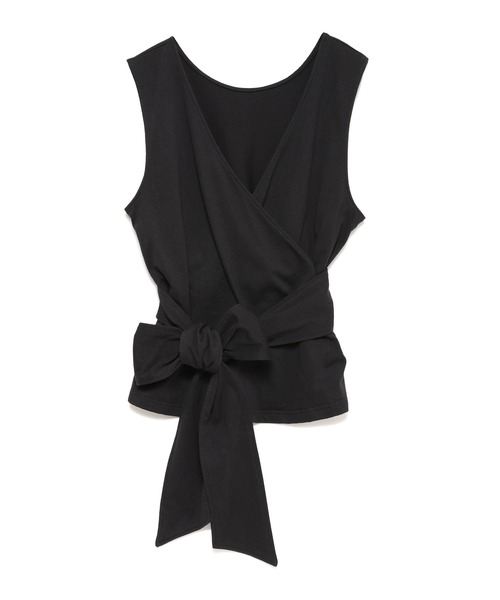 Vicente（ヴィセンテ）の「SEAGREEN×Vicente(シーグリーン×ヴィセンテ) 2way basic tops（Tシャツ/カットソー・レディース・ブラック/ホワイト・2/1）」の2枚目の写真