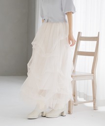 mysty woman | タックデザインチュールスカート 140925(スカート)