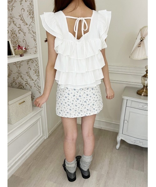 PHILLY（フィリー）の「パターン台形ミニスカート（スカート・レディース・ホワイト/アイボリー/ブラック・FREE）」の6枚目の写真