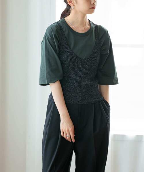 URBAN RESEARCH(アーバンリサーチ)の「LOTUSハーフスリーブカットソー(Tシャツ/カットソー・レディース・ネイビー/ホワイト/ブラウン系その他/カーキ・FREE)」の3枚目の写真