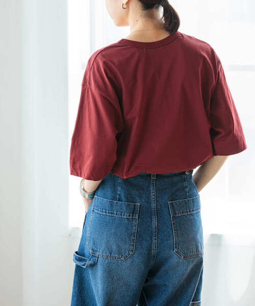 URBAN RESEARCH(アーバンリサーチ)の「LOTUSハーフスリーブカットソー(Tシャツ/カットソー・レディース・ネイビー/ホワイト/ブラウン系その他/カーキ・FREE)」の14枚目の写真