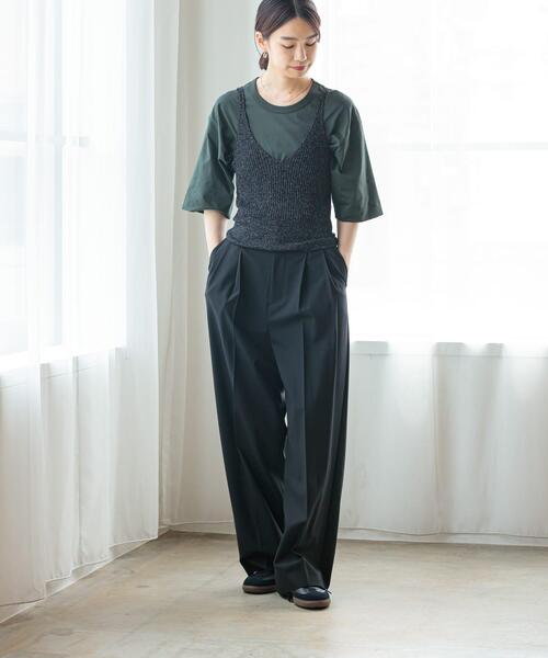 URBAN RESEARCH(アーバンリサーチ)の「LOTUSハーフスリーブカットソー(Tシャツ/カットソー・レディース・ネイビー/ホワイト/ブラウン系その他/カーキ・FREE)」の9枚目の写真
